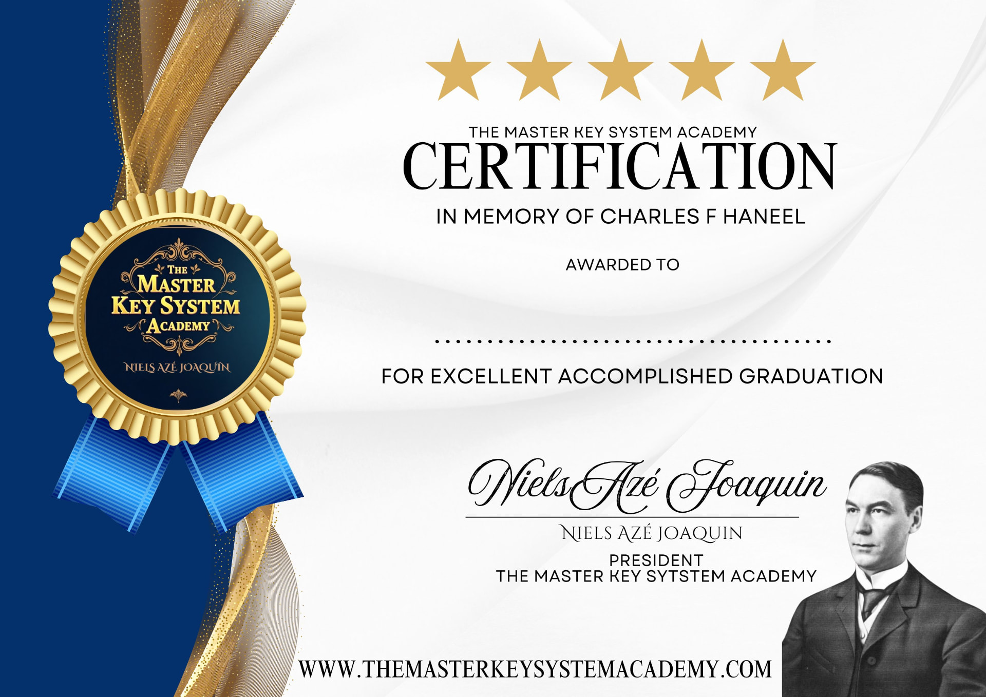 Certificate of Completion — The Master Key System Academy